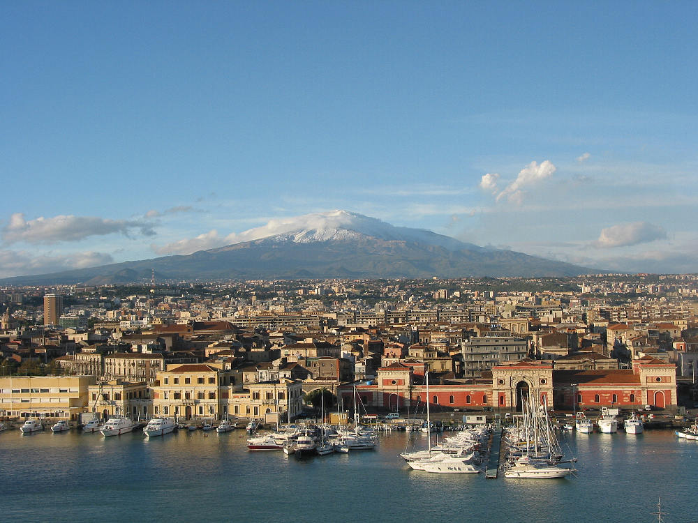 Photo:  Catania with the Mount Etna